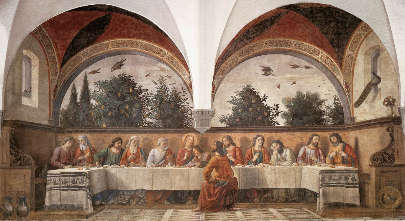 Última Cena, Domenico Ghirlandaio, 1480. Iglesia de Ognissanti, Florencia