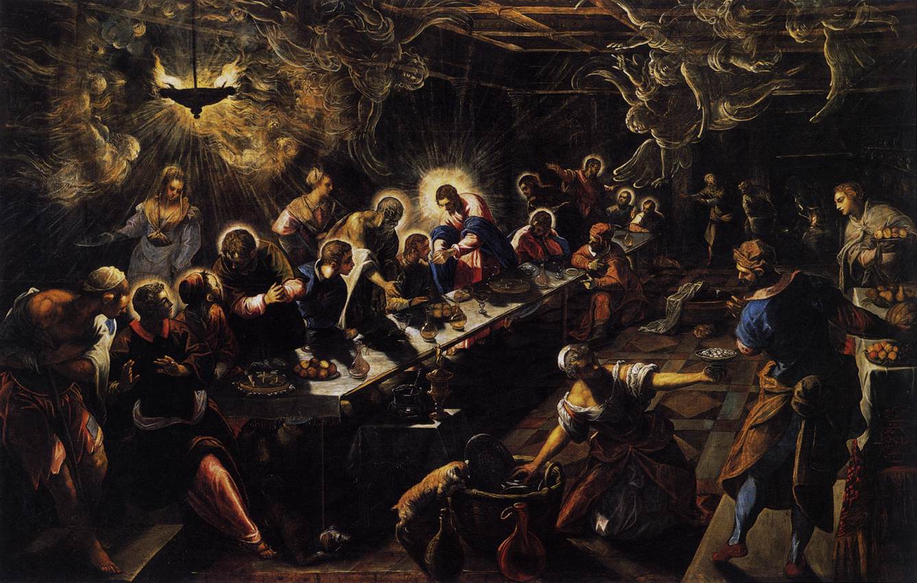Última Cena, Tintoretto, 1592. Basílica de San Giorgio Maggiore, Roma.