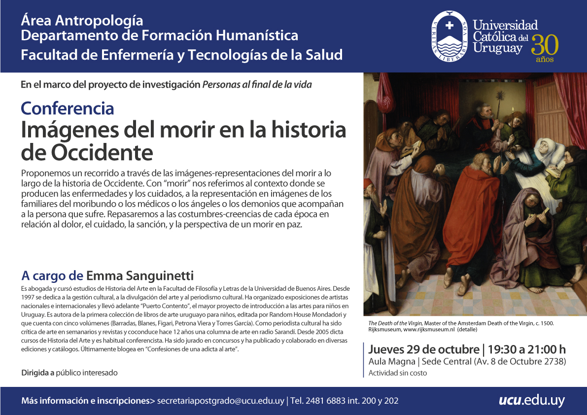 Invitación para la Conferencia "Imagenes del morir en la historia de Occidente"