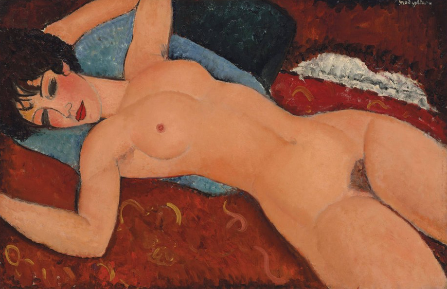 Nu couché, Amadeo Modigliani, 1917-1918. El anterior propietario era la Prof. de Historia del Arte, Laura Mattioli, hija del coleccionista milanés Gianni Mattioli, fallecido en 1977