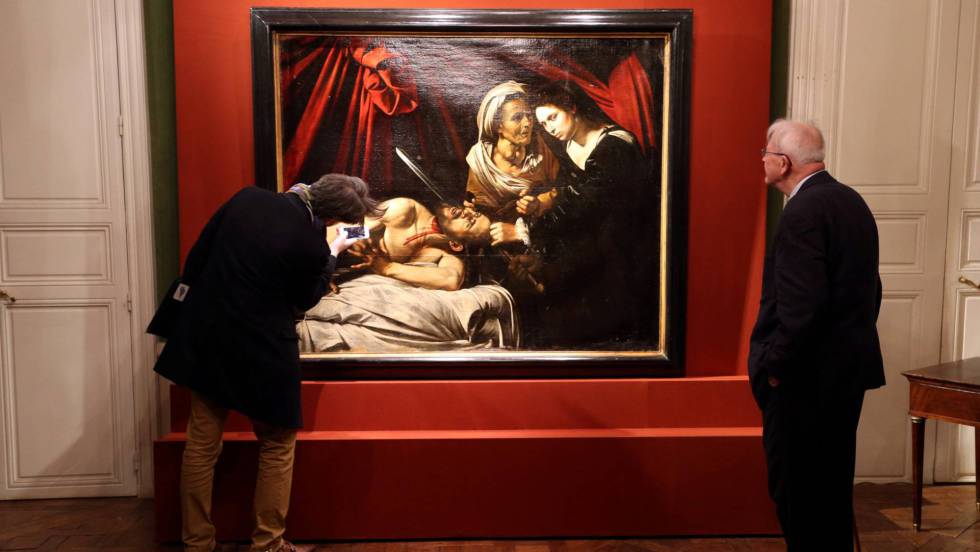 El posible Caravaggio examinado por la prensa, abril, 2016