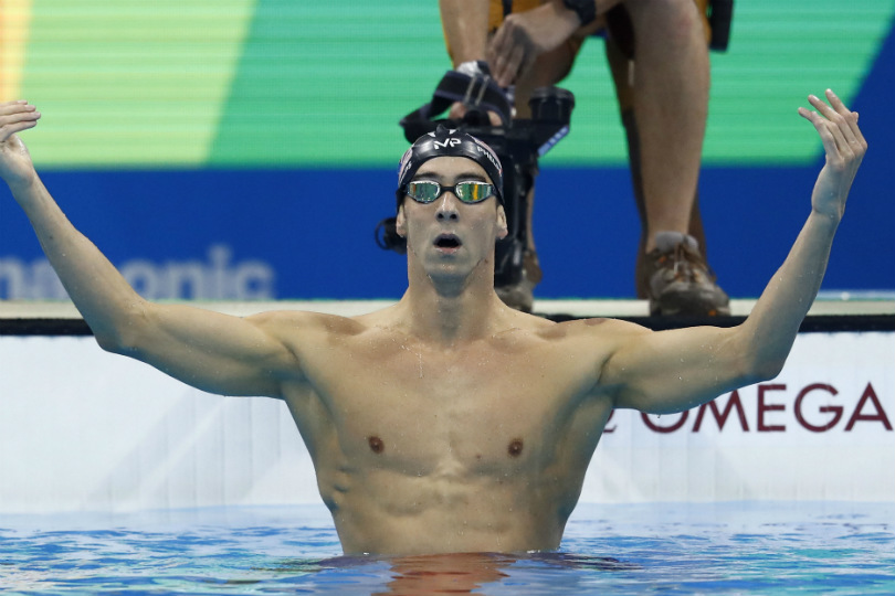 Michel Phelps celebrando la semana pasada, la medalla de oro en los 200 mts. mariposa.